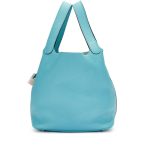 Hermès Bleu Saint Cyr Clemence Picotin Lock 22 Palladium Hardware - Image 2